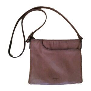 Margot Leather Crossbody Bag Brown Adjustable Strap 9 X 10 minimalist